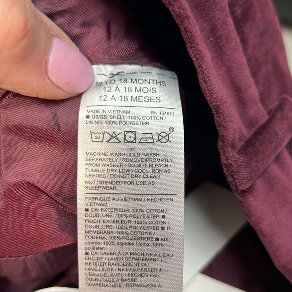Janie and Jack100048425 Burgundy Velvet The Velvet Party Pants NWT - Picture 6 of 6